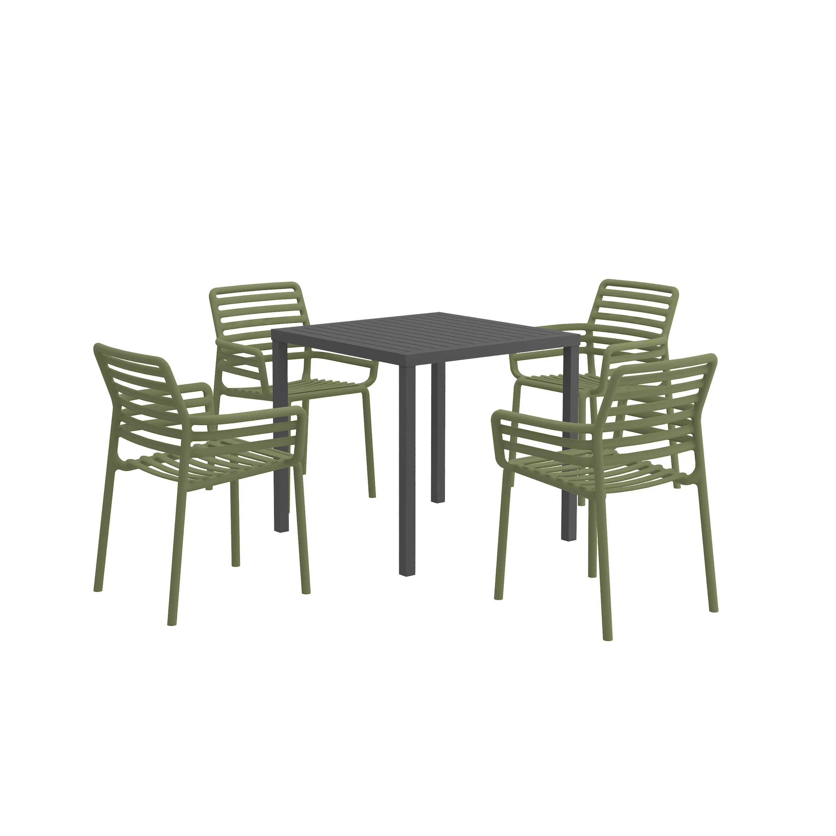 Nardi Cube 80 cm Table Doga Armchair Outdoor Dining Setting - Image 19
