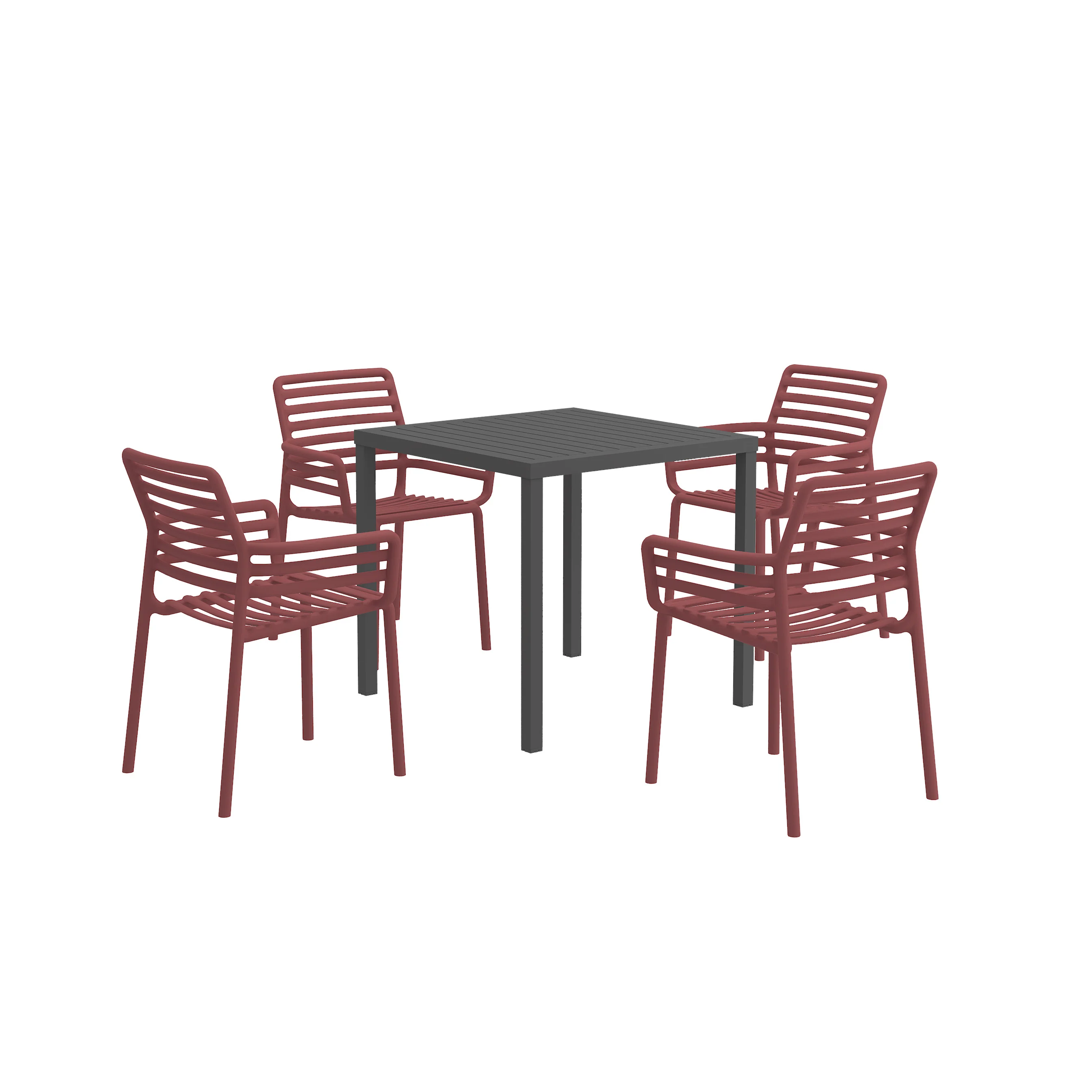 Nardi Cube 80 cm Table Doga Armchair Outdoor Dining Setting - Image 20