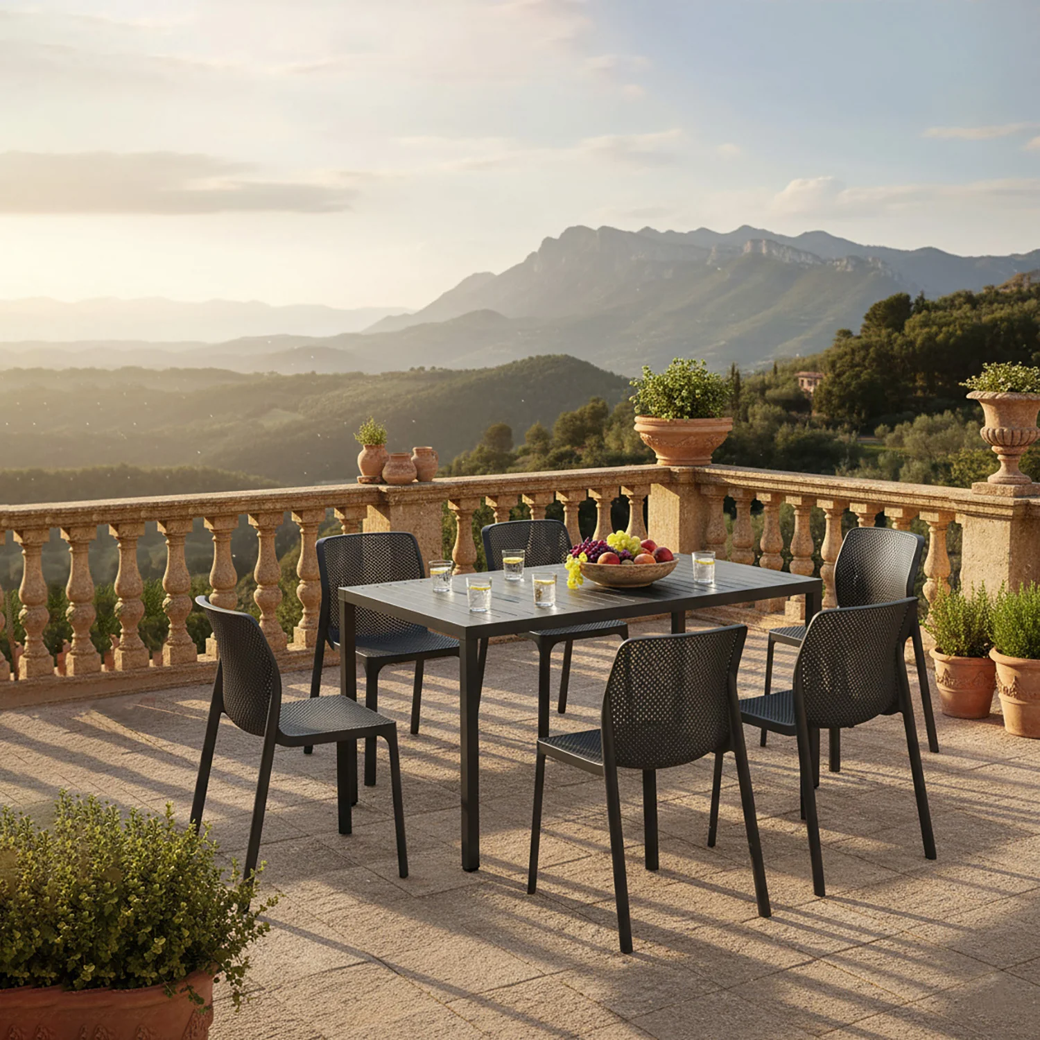 Nardi Cube 140 cm Table Bit Chair Outdoor Dining Setting - Image 2