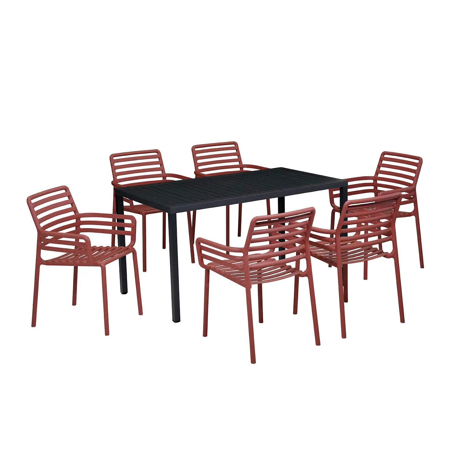 Nardi Cube 140 cm Table Doga Armchair Outdoor Dining Setting - Image 3