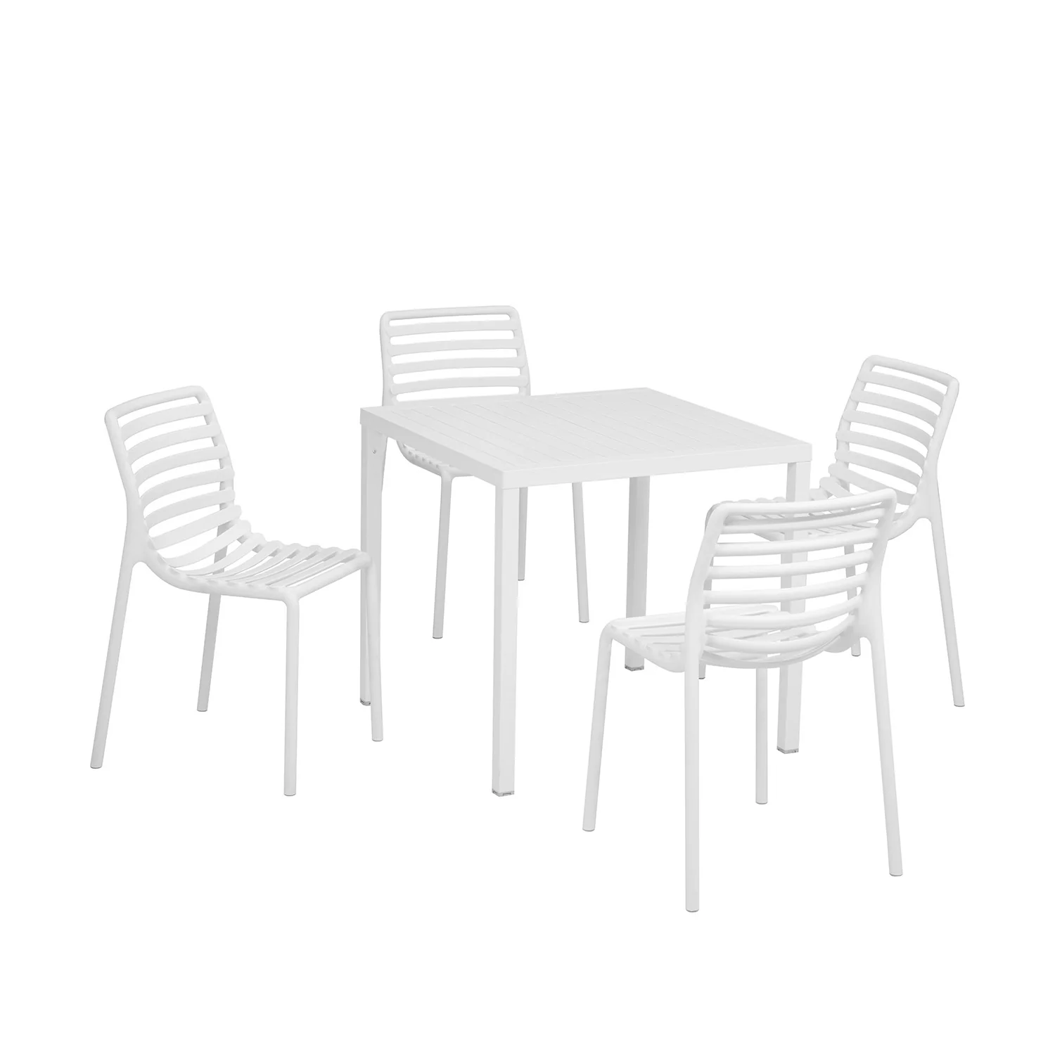 Nardi Cube 80 cm Table Doga Armless Outdoor Dining Setting - Image 3