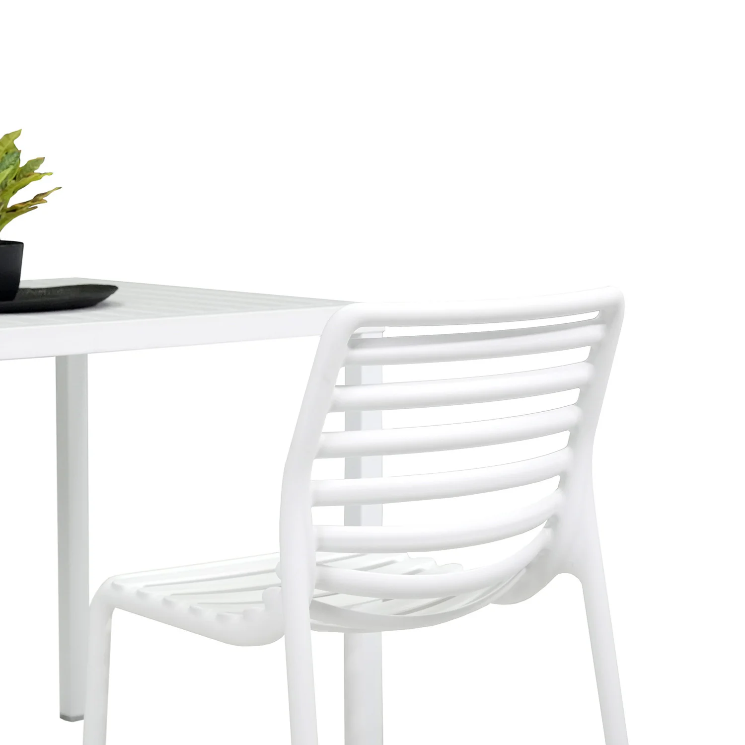 Nardi Cube 80 cm Table Doga Armless Outdoor Dining Setting - Image 5