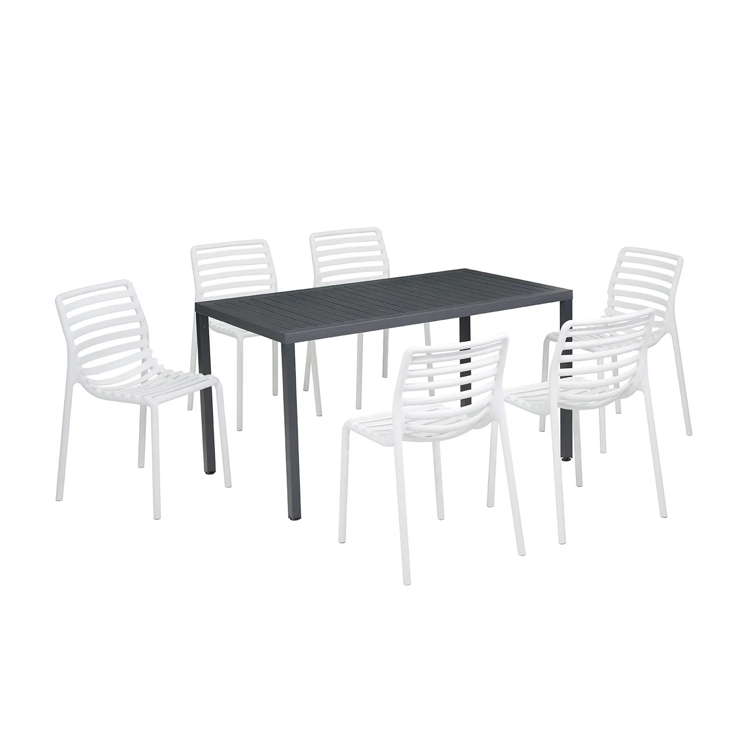 Nardi Cube 140 cm Table Doga Armless Outdoor Dining Setting - Image 3