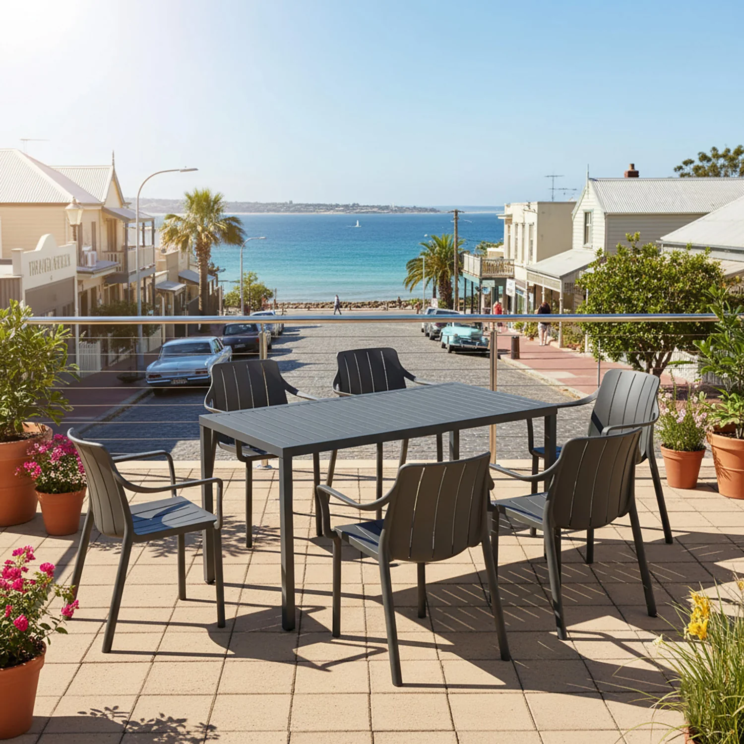 Nardi Cube 140 cm Table Tiberina Armchair Outdoor Dining Setting - Image 2