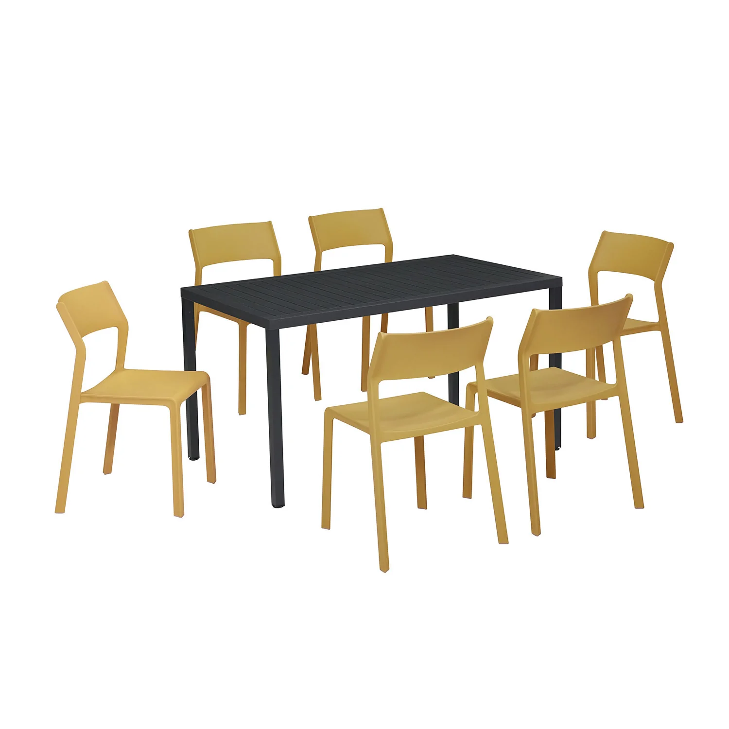 Nardi Cube 140 cm Table Trill Armless Chair Outdoor Dining Setting - Image 3