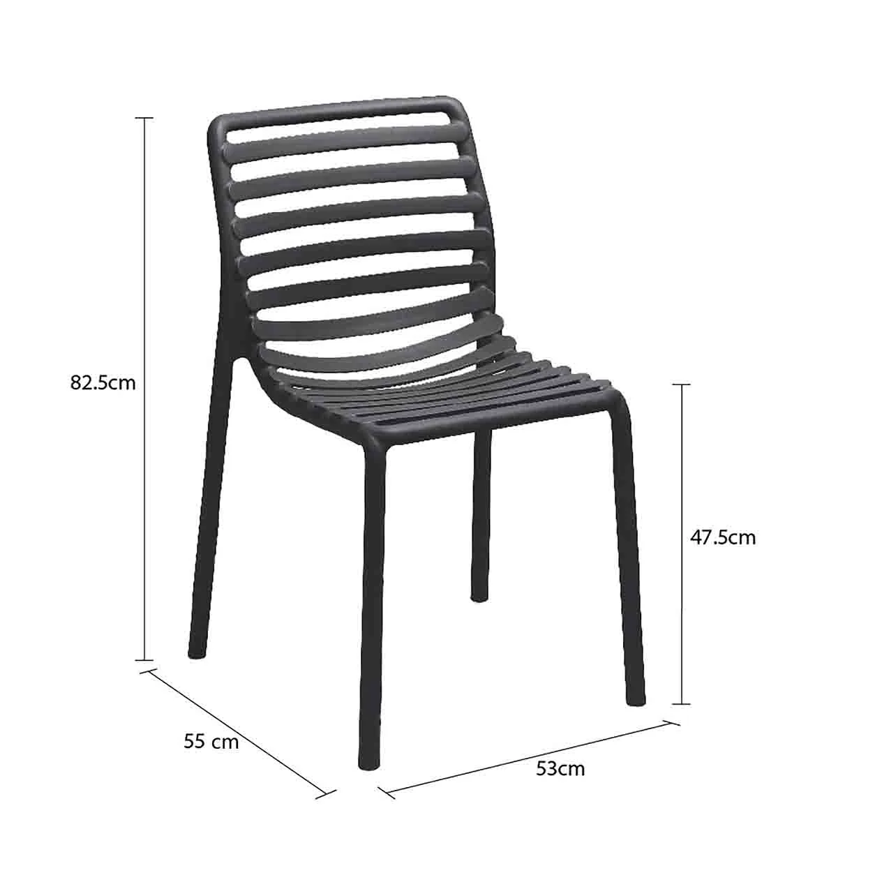 Nardi Doga Outdoor Resin Armless Dining Chair - Image 31