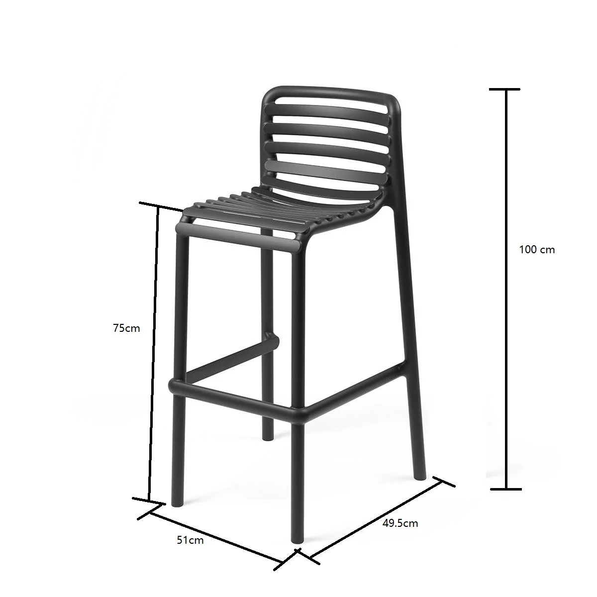 Nardi Doga Outdoor Resin Bar Stool - Image 11