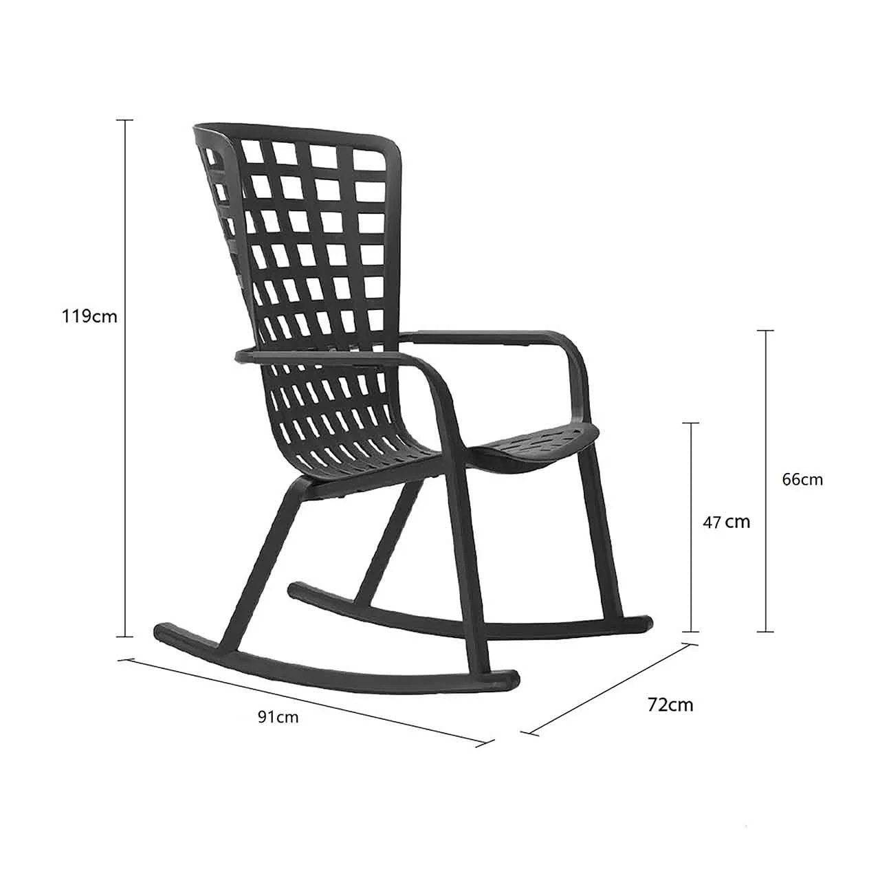 Nardi Folio Outdoor Resin Balcony Rocking Chair - Image 8