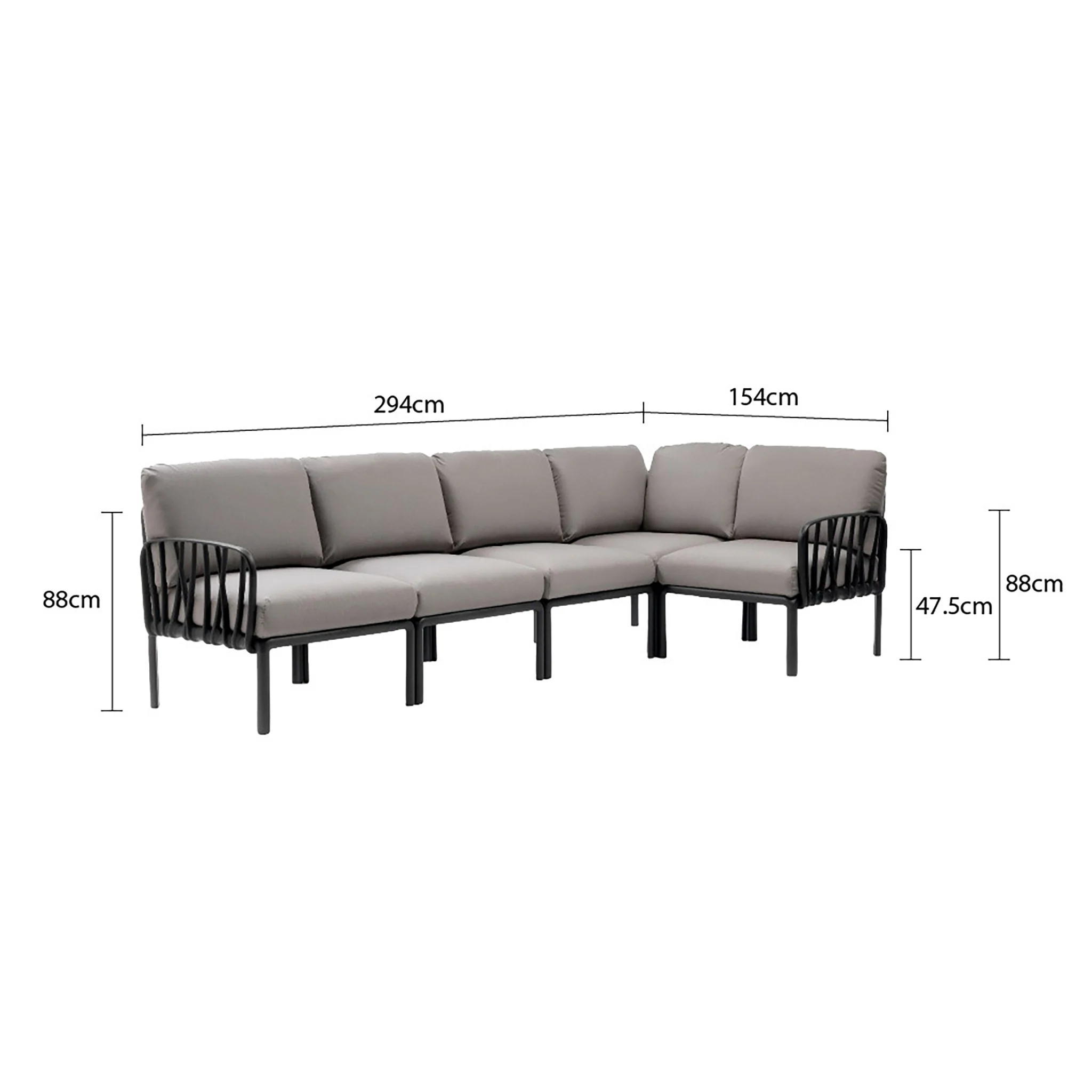 Nardi Komodo 5 Seater Outdoor Resin Modular Lounge - Image 6
