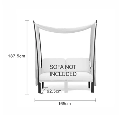 Nardi Komodo Outdoor Fabric Sunshade Only (for 2-Seater Lounge) - Image 2