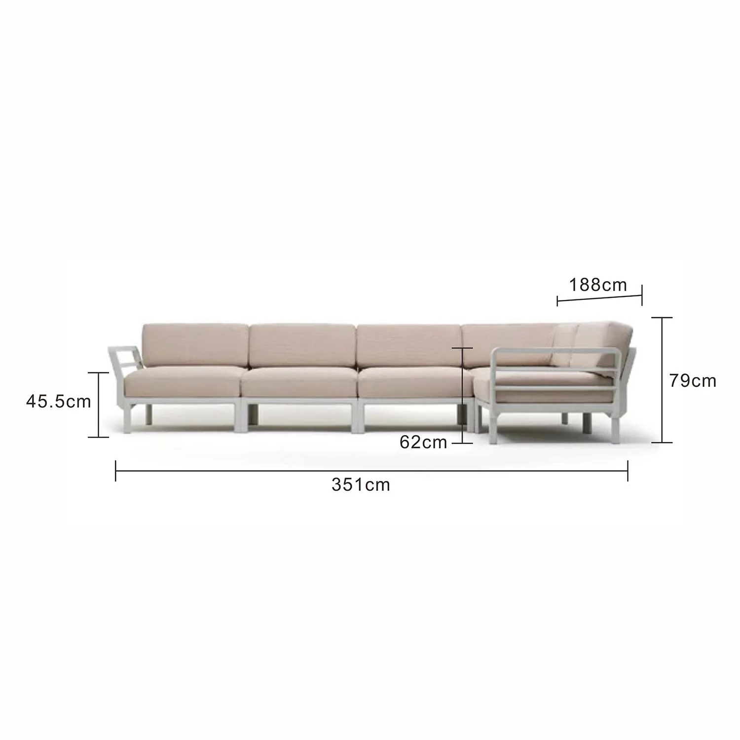 Nardi Maximo 5 Seater Outdoor Modular Lounge Setting - Image 9