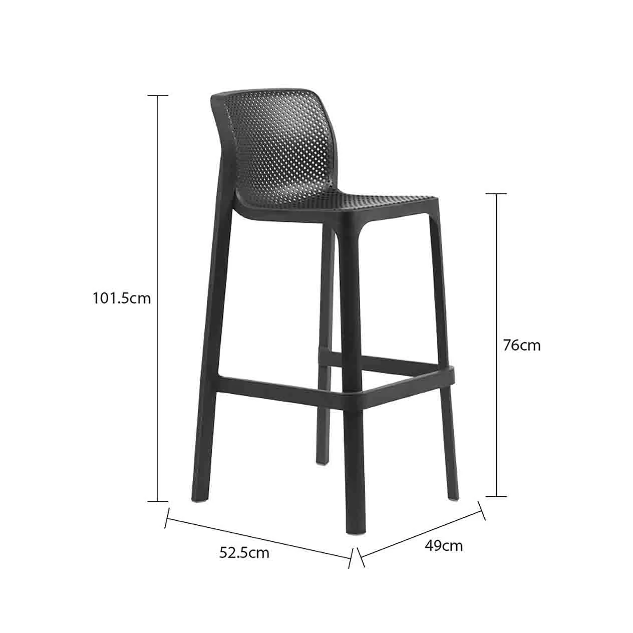 Nardi Net Outdoor Resin Bar Stool - Image 8