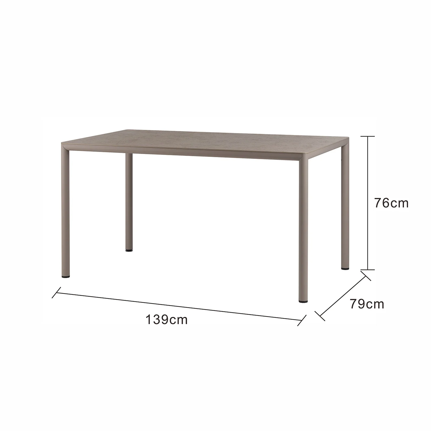 Nardi Piave Aluminium Outdoor Dining Table 139 cm - Image 5