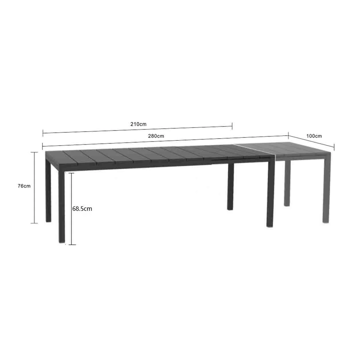 Nardi Rio Outdoor Resin Extension Dining Table 210/280 cm - Image 9