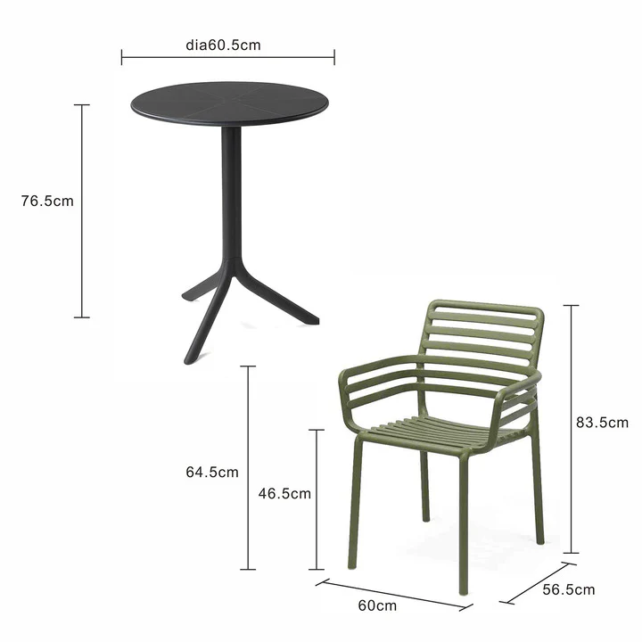 Nardi Spritz Table Doga Armchair Outdoor Balcony Setting - Image 16
