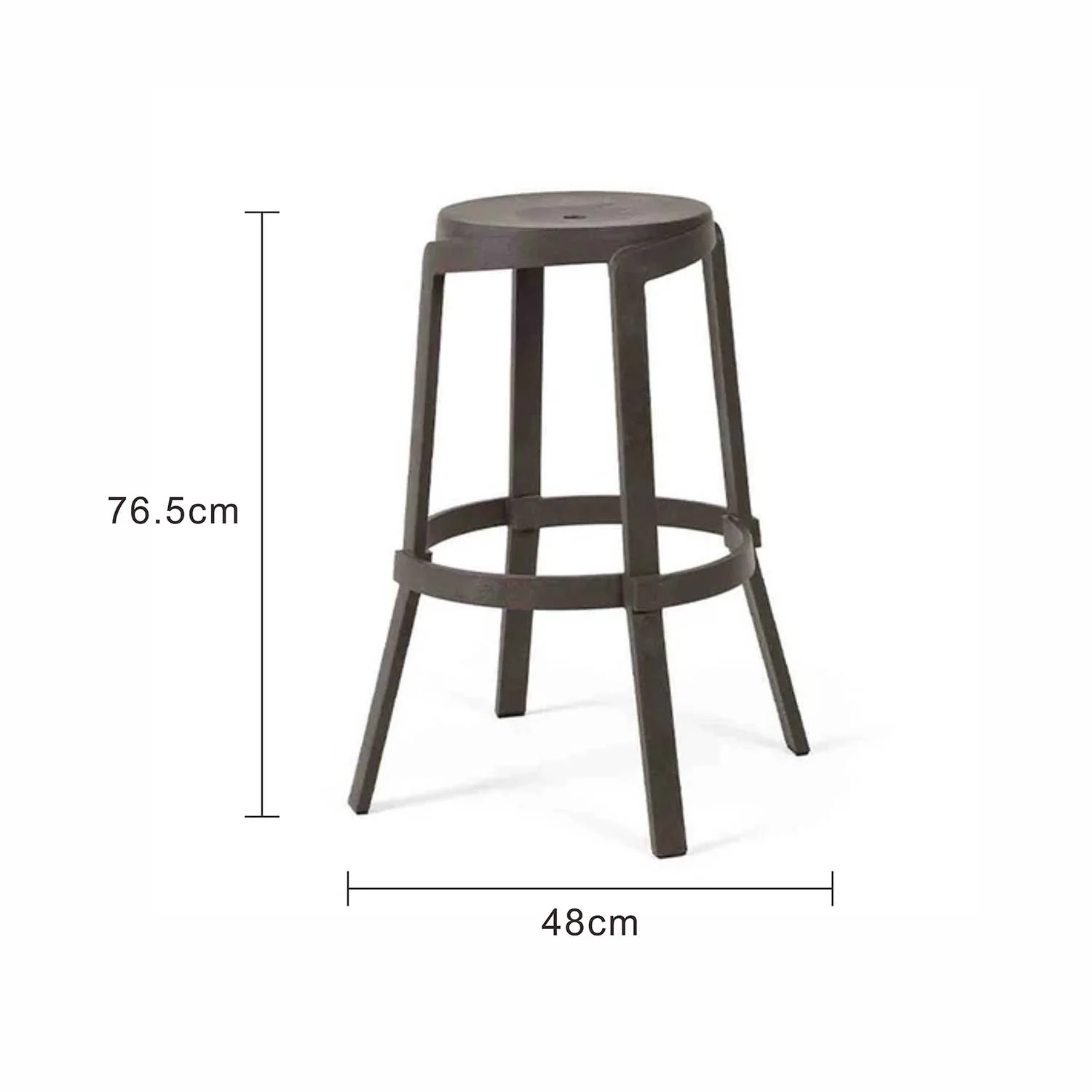 Nardi Stack Outdoor Resin Bar Stool - Image 5