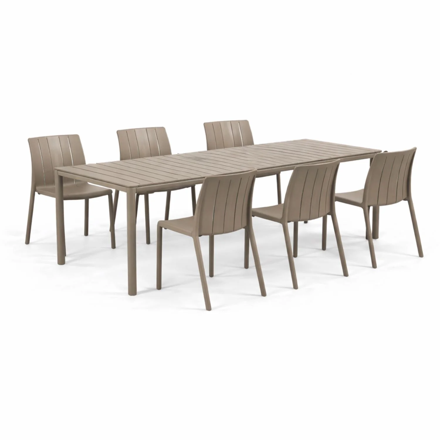 Nardi Tevere 147/211 Table Tiberina Armless Chair Outdoor Dining Setting - Image 5