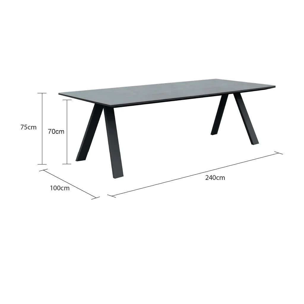 Neverland II Ceramic Outdoor Dining Table 240 cm - Image 12