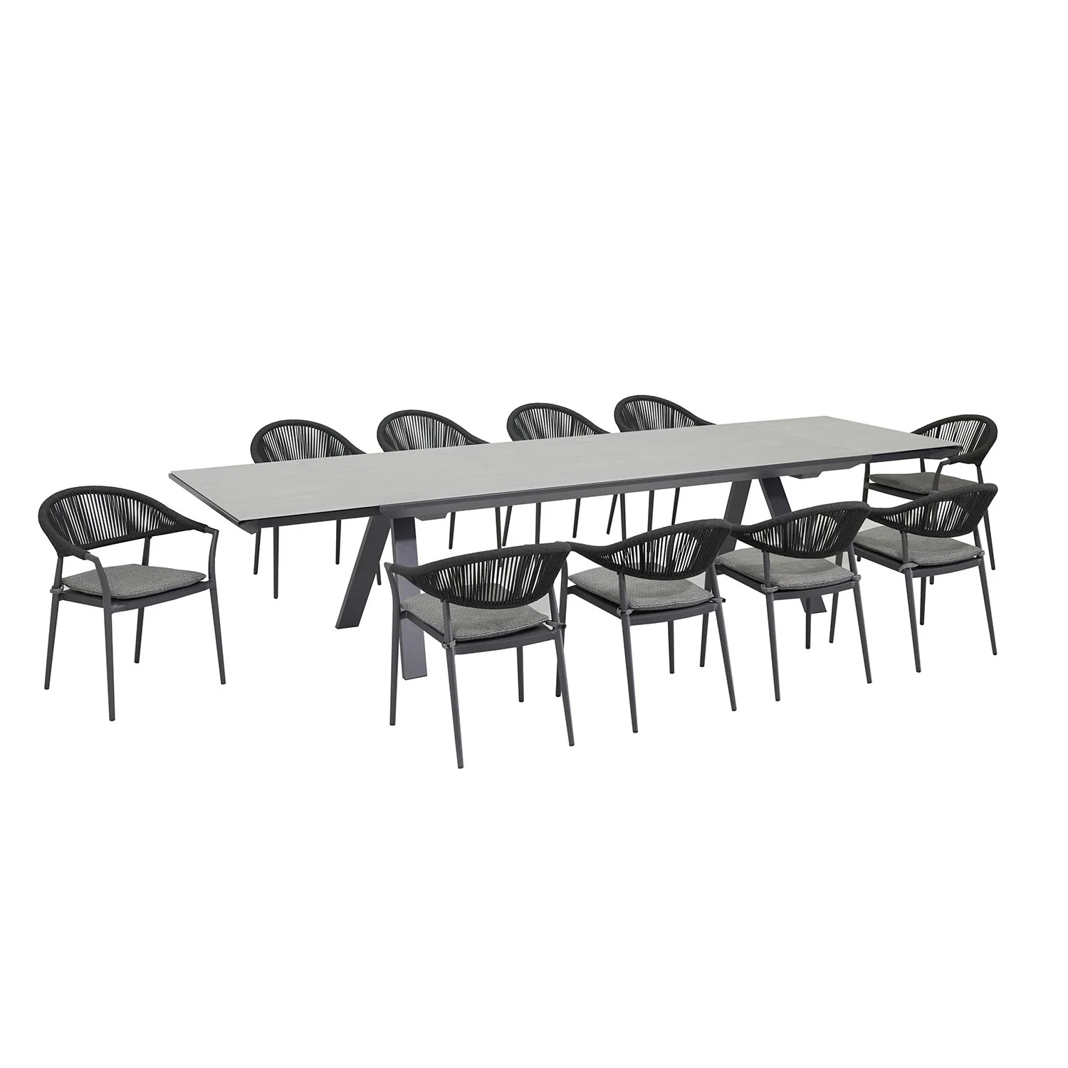 Neverland II Extension Table Windsor Chair Outdoor Dining Setting