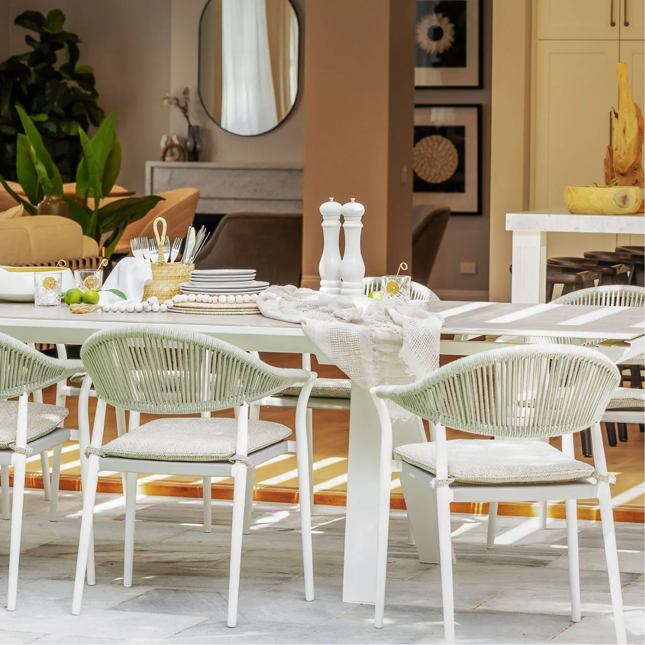 Neverland II Extension Table Windsor Chair Outdoor Dining Setting - Image 2