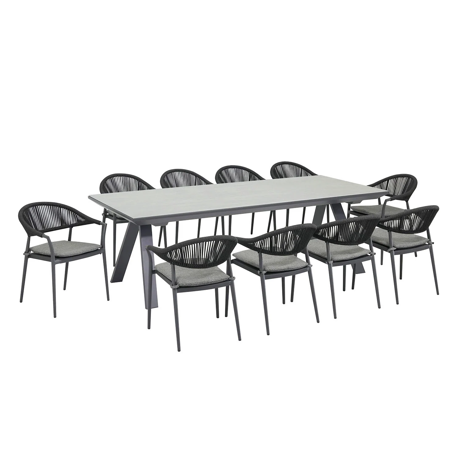 Neverland II Extension Table Windsor Chair Outdoor Dining Setting - Image 6