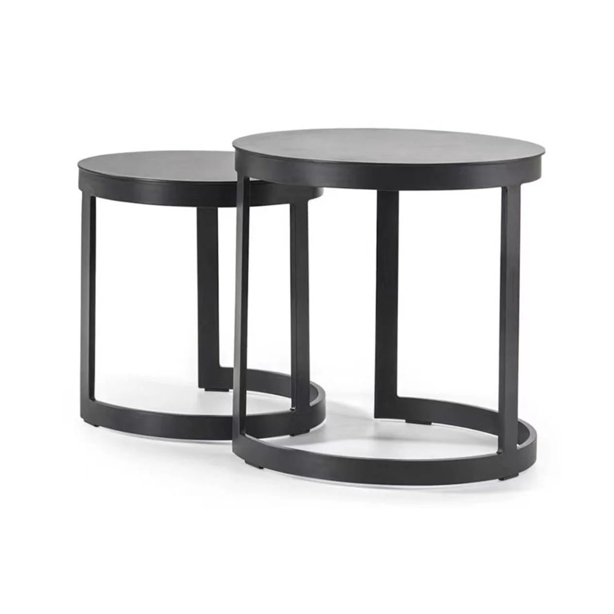 Neverland Outdoor Aluminium Round Side Table 2 Pcs Setting