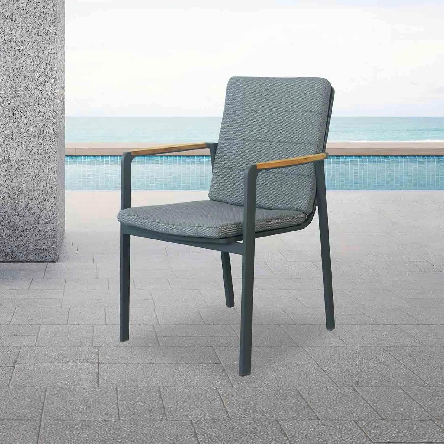 Newark Aluminium Outdoor Dining Chair - Image 2