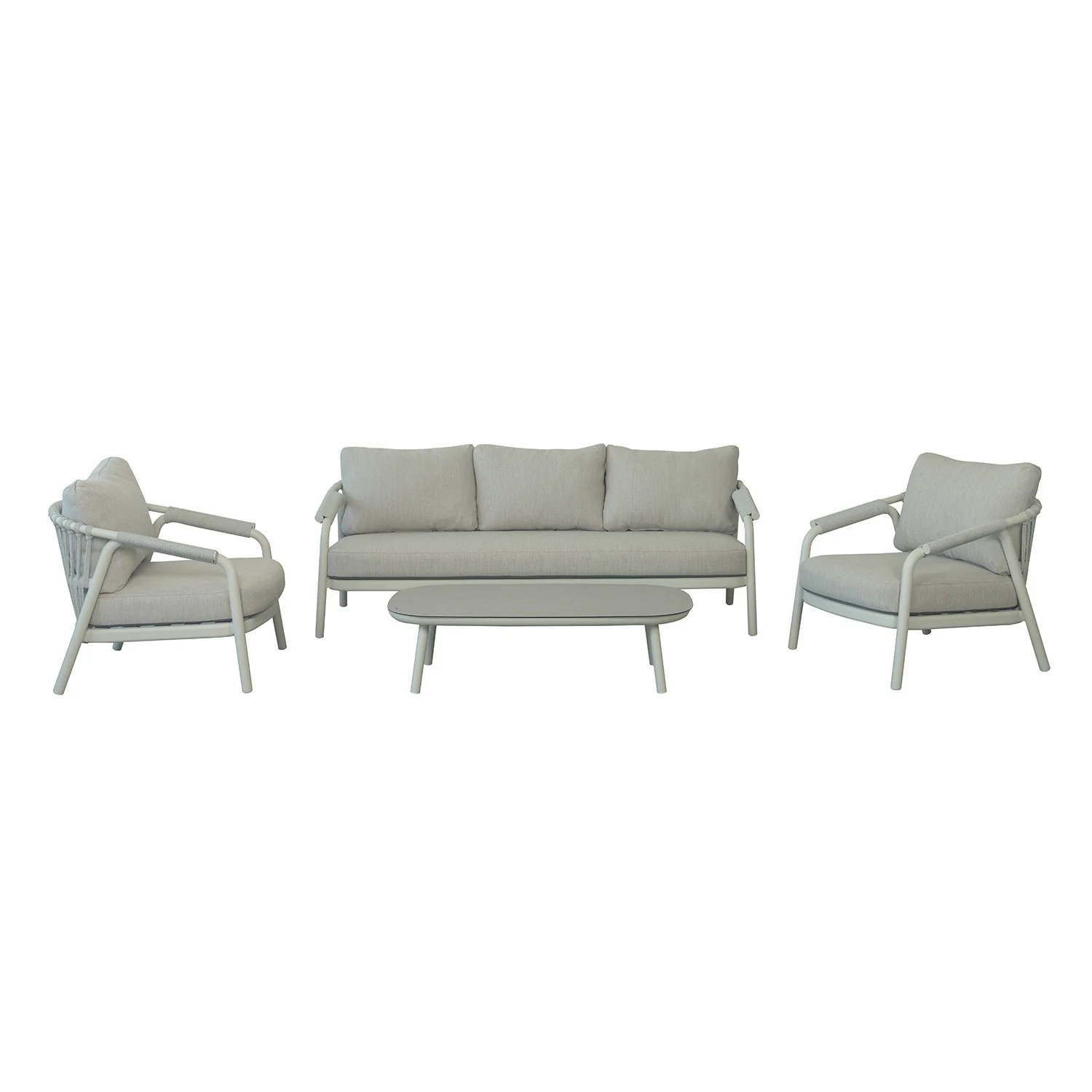 Oakland 5 Seater Rope Outdoor Lounge with Coffee Table 120 cm - Image 4
