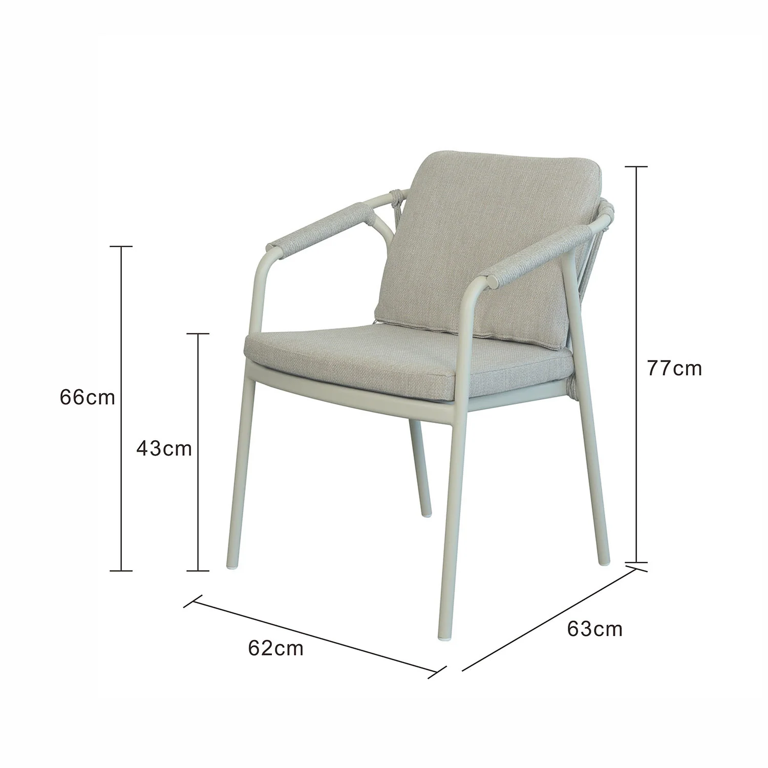 Oakland Rope Outdoor Dining Chair - Image 7