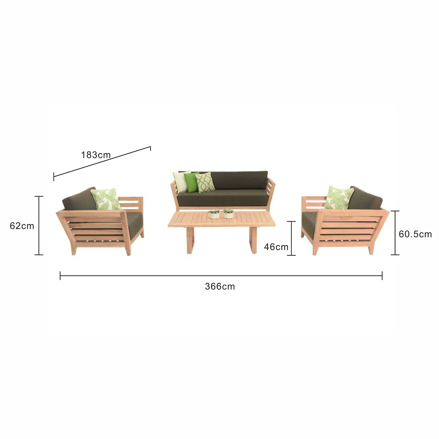 Ottawa II 5 Seater Outdoor Teak Lounge - Image 6