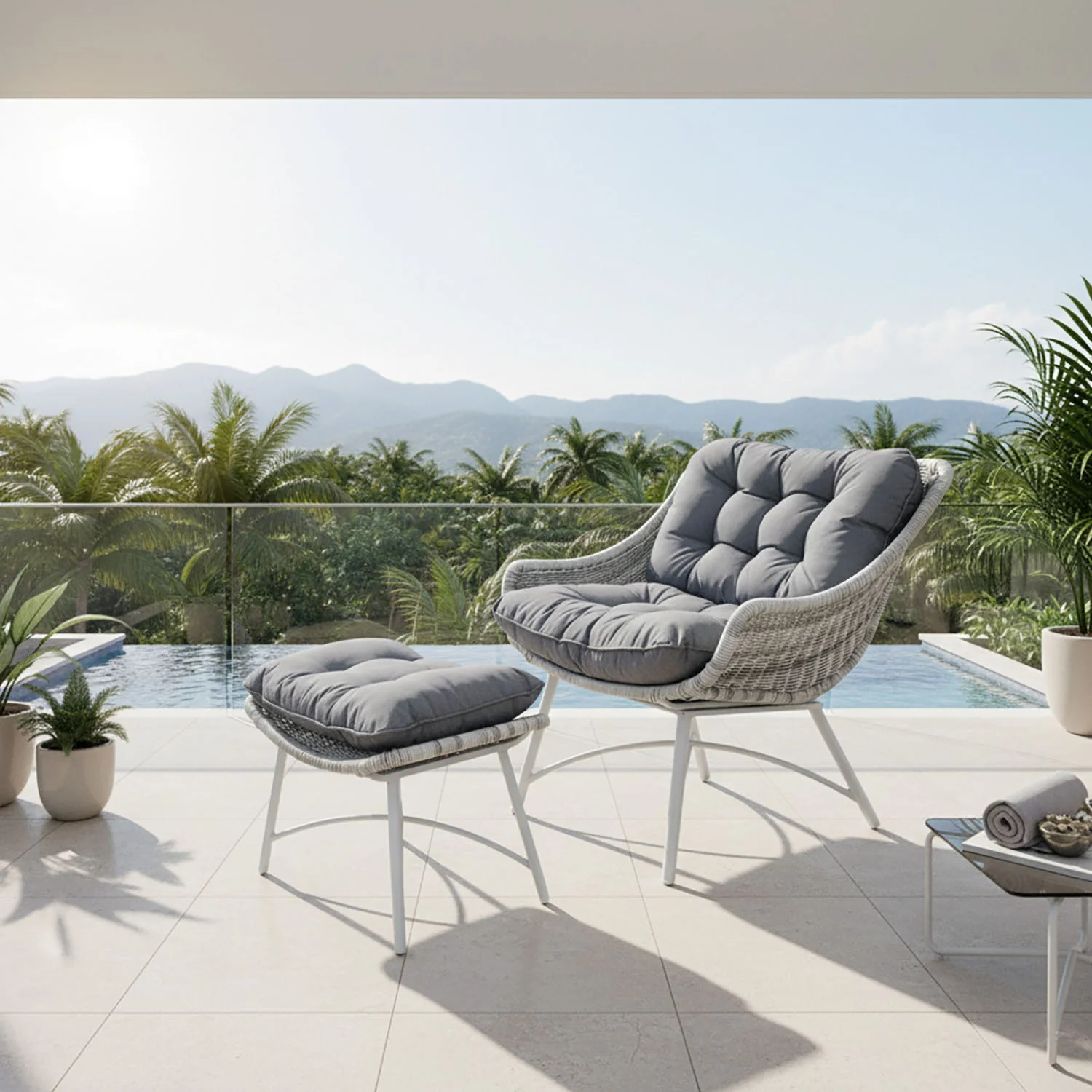 Perth Wicker Outdoor Balcony 2 PC Setting - Image 2