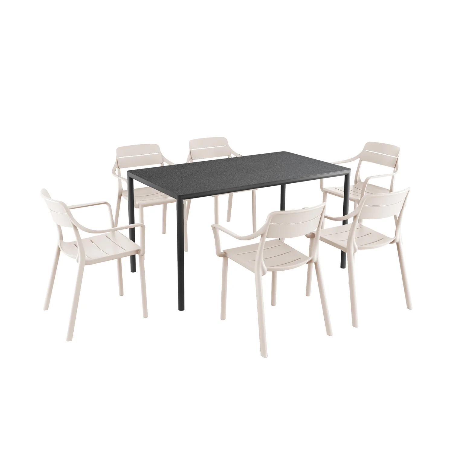 Nardi Piave 139 cm Table Cassia Armchair Outdoor Dining Setting - Image 3