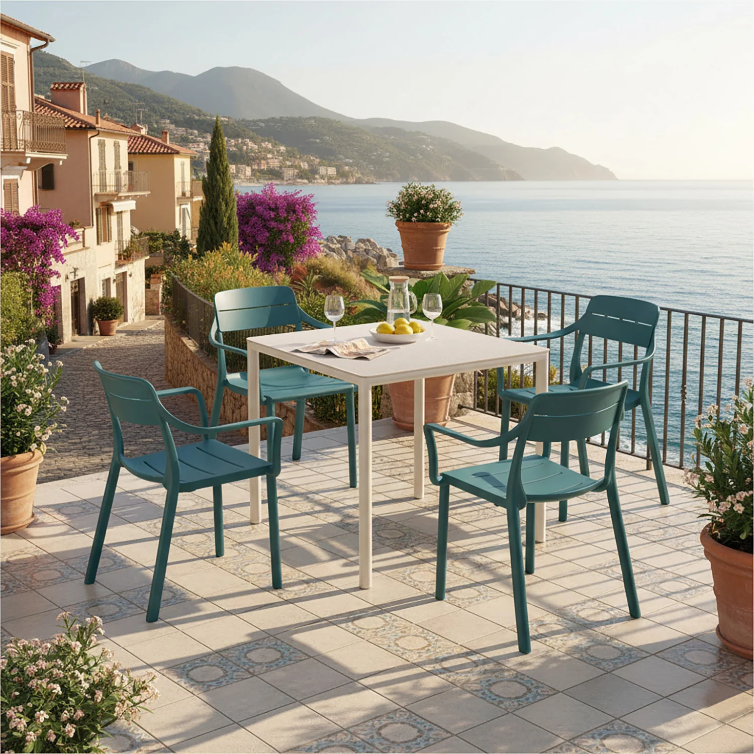 Nardi Piave 79 cm Table Cassia Armchair Outdoor Dining Setting - Image 2