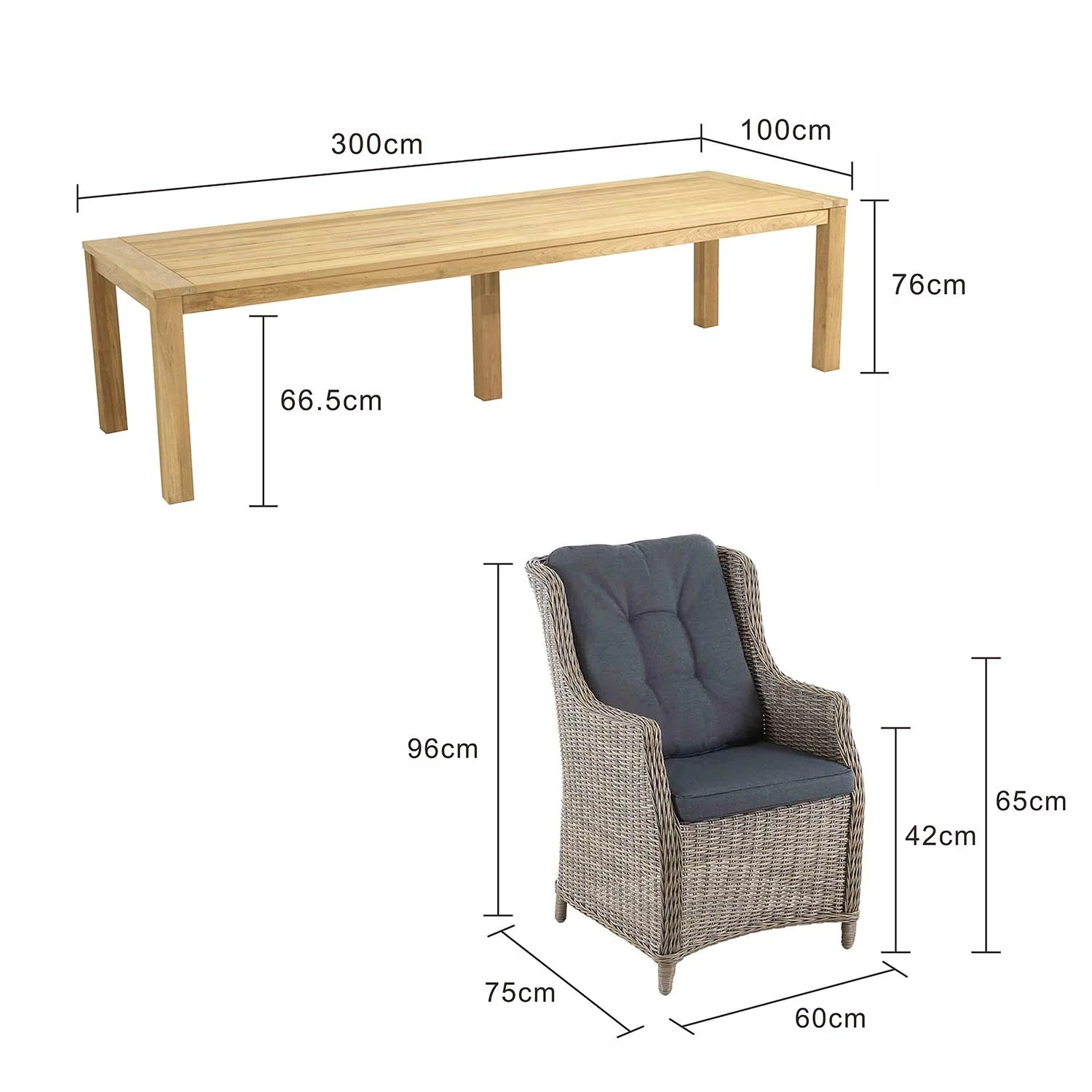 Polly 300 cm Table Darwin Chair Outdoor Dining Setting - Image 11