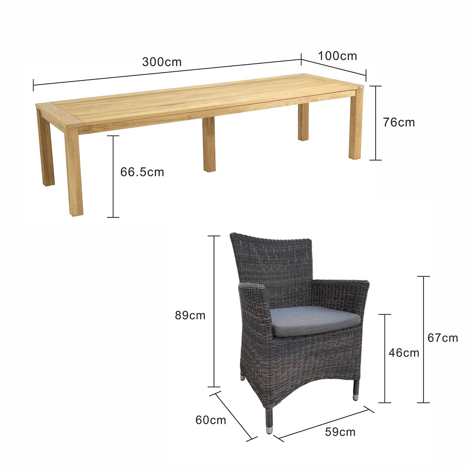 Polly 300 cm Table Liberty Chair Outdoor Dining Setting - Image 9