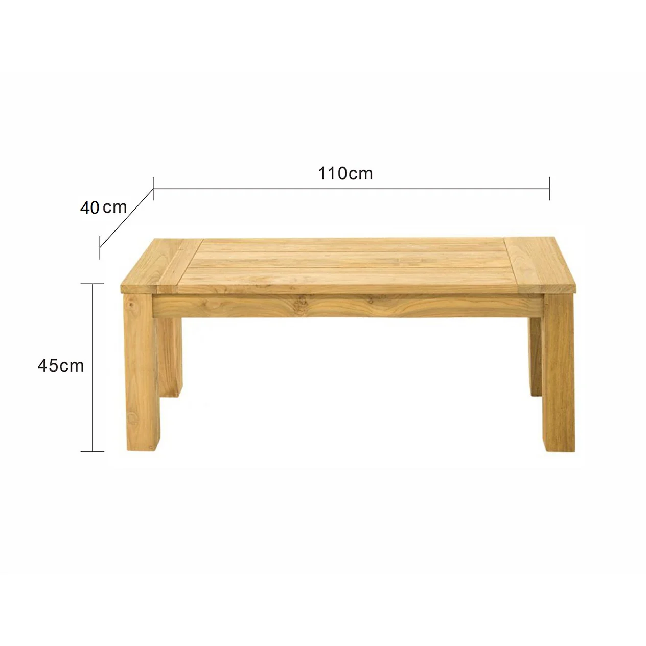 Polly Outdoor Recycled Teak Bench 110 cm - Image 8