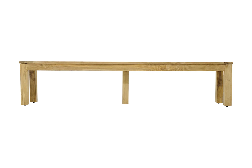 Polly Outdoor Recycled Teak Bench 220 cm - Image 2