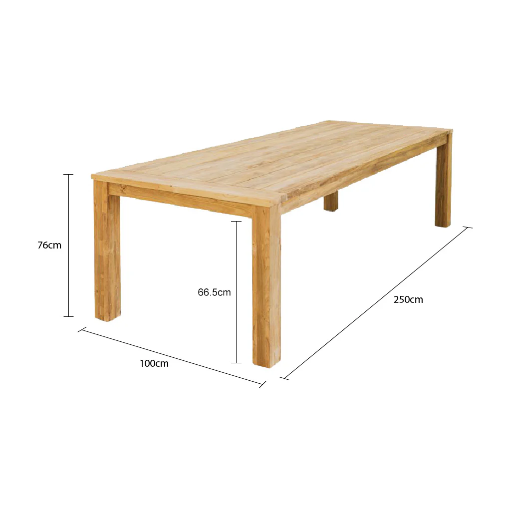 Polly Outdoor Recycled Teak Dining Table 250 cm - Image 6