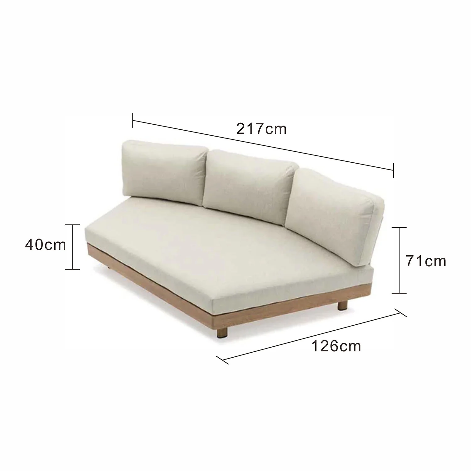 Regina 3 Seater Outdoor Aluminium Lounge - Image 3