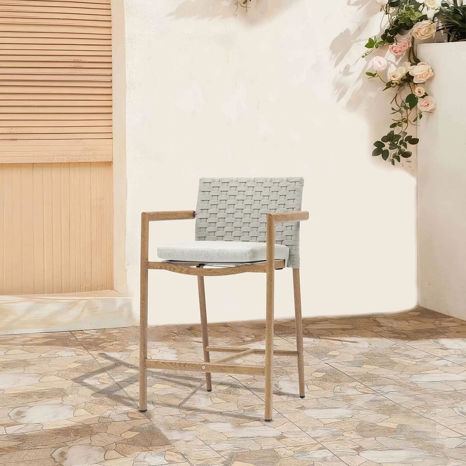 Regina Rope Outdoor Bar Stool - Image 2