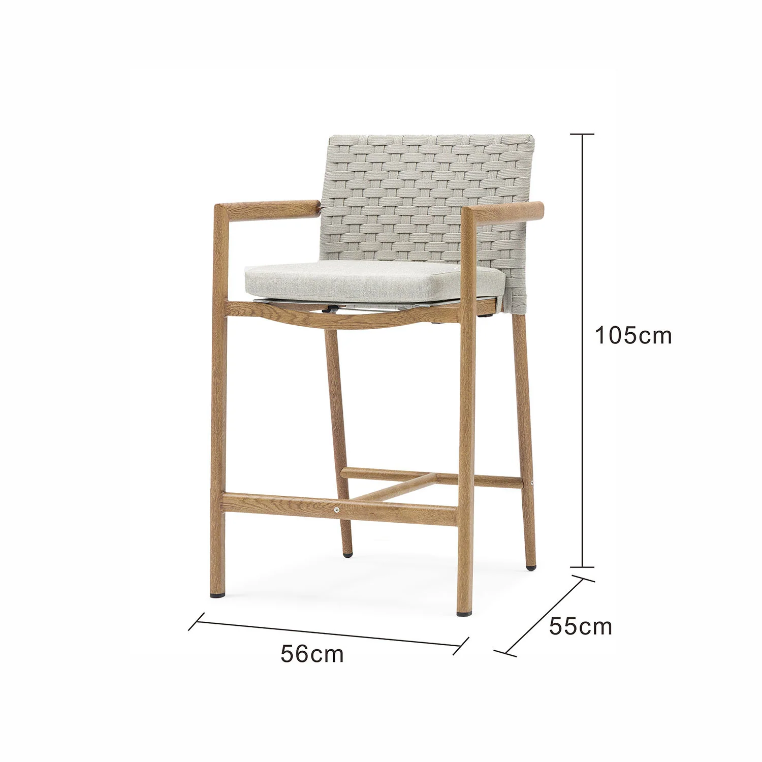 Regina Rope Outdoor Bar Stool - Image 3
