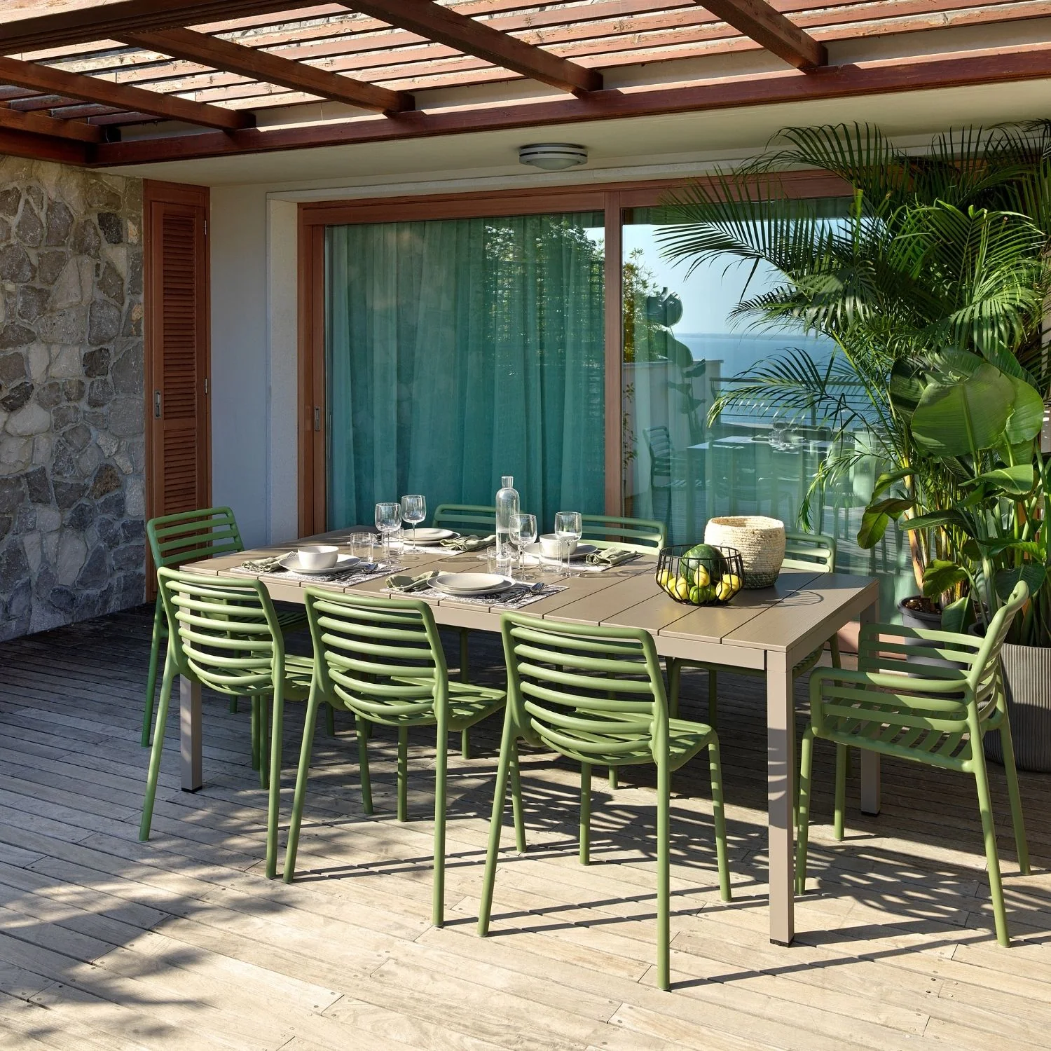 Nardi Doga Outdoor Resin Armless Dining Chair - Image 8