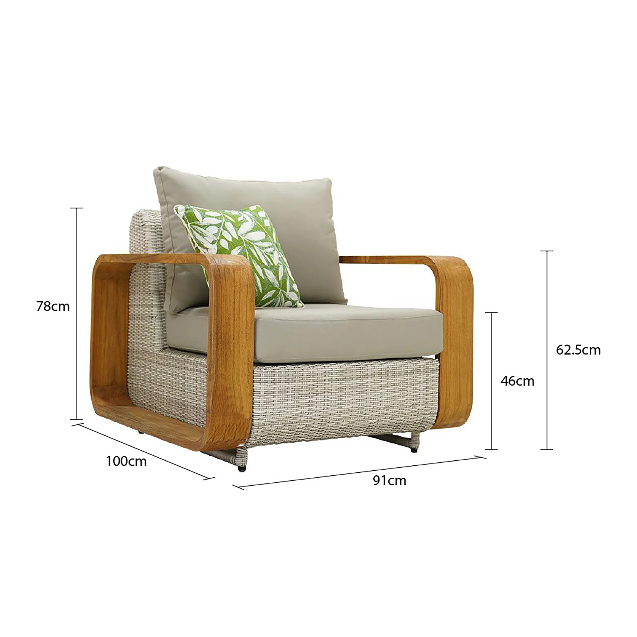 Rossland Outdoor Wicker Armchair - Image 10