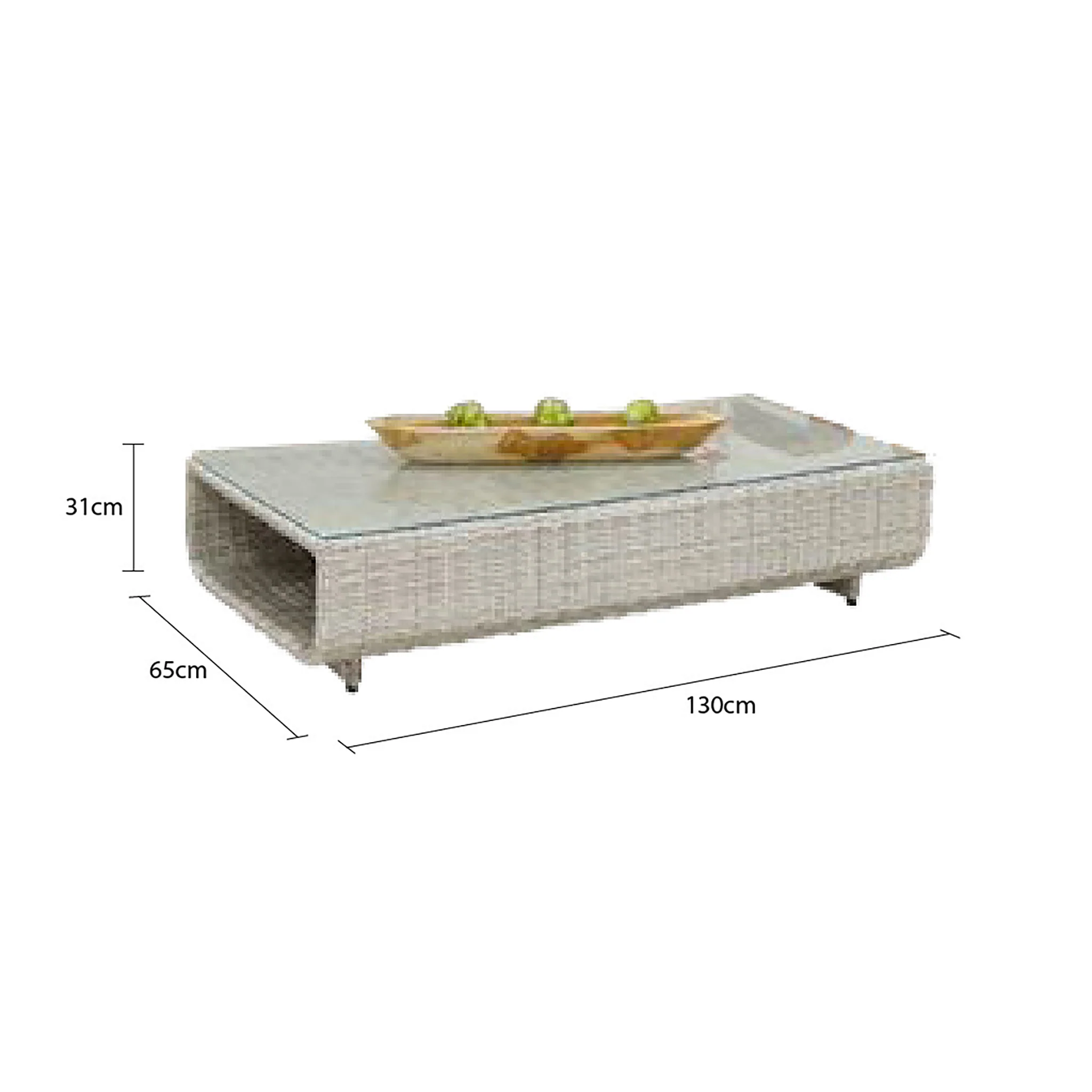 Rossland Outdoor Wicker Coffee Table 130 cm - Image 5