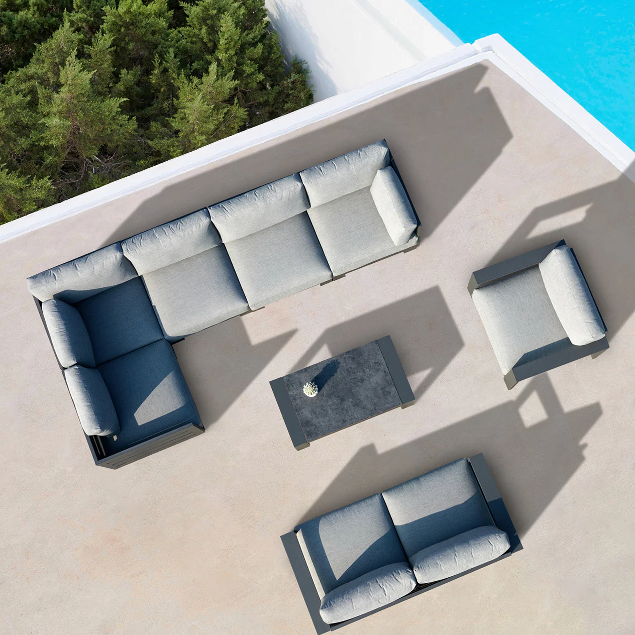 Skyline 2 Seater Outdoor Aluminium Lounge - Image 9