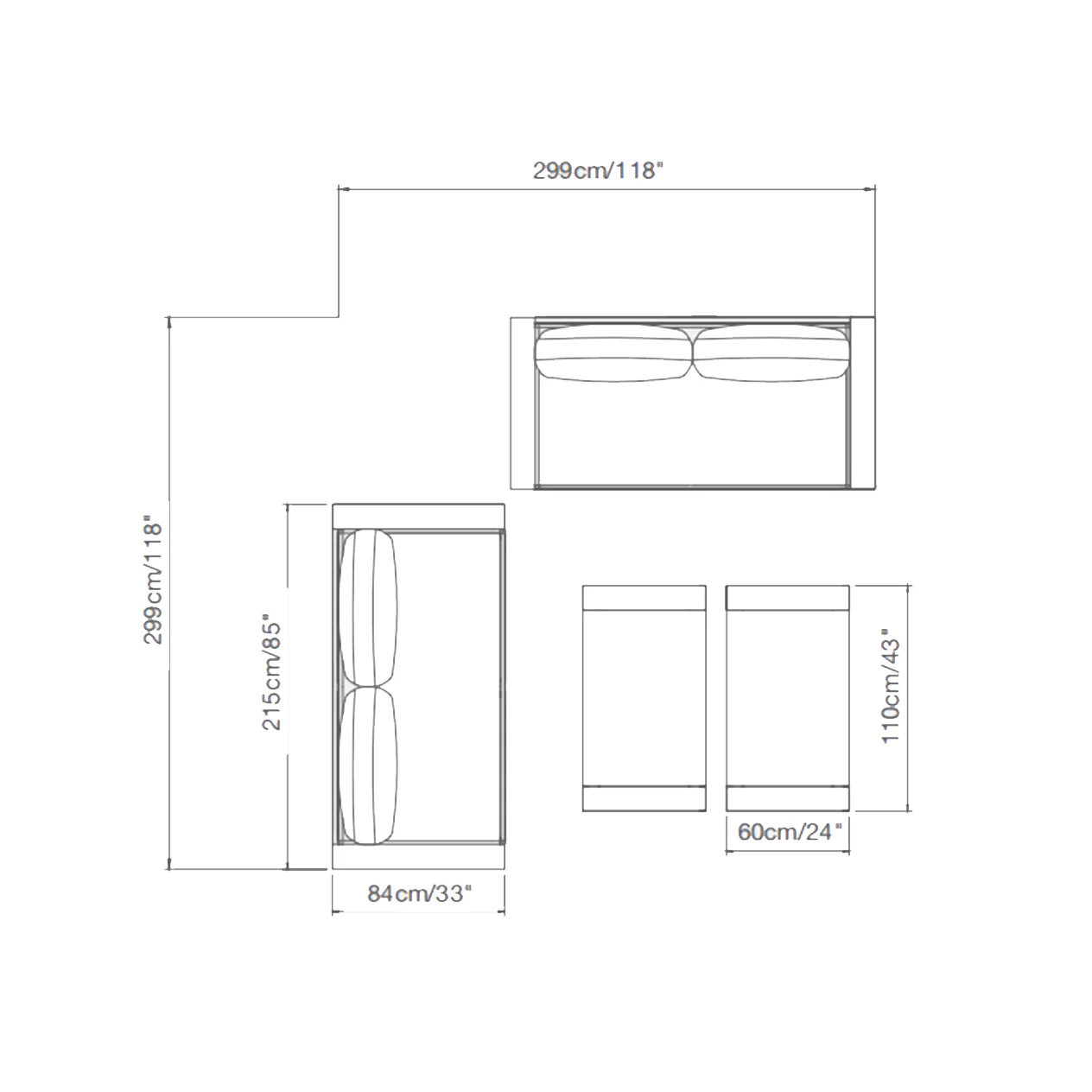 Skyline 4 Seater Outdoor Aluminium Lounge Setting - Image 6