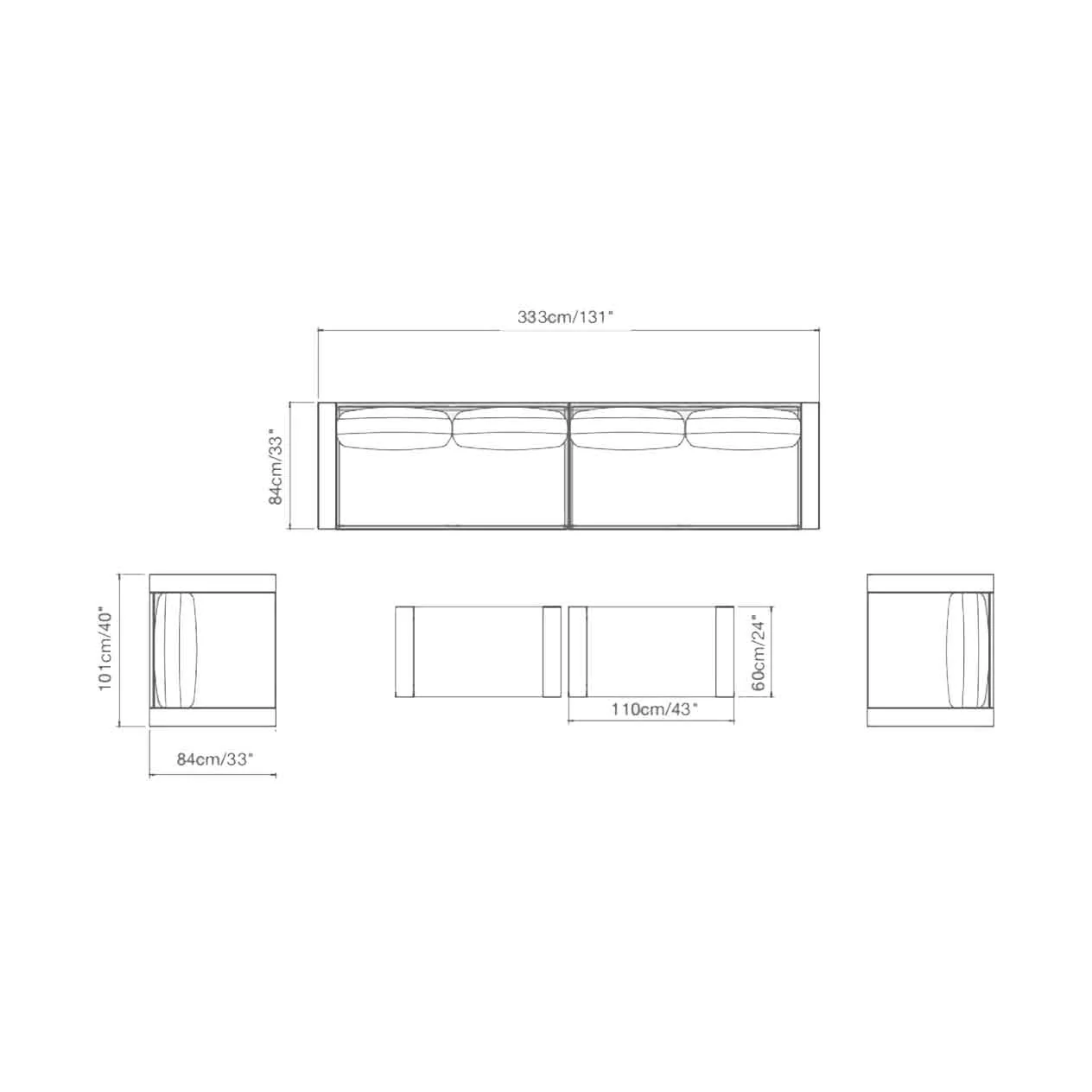 Skyline 4 Seater Outdoor Aluminium Lounge Setting - Image 8