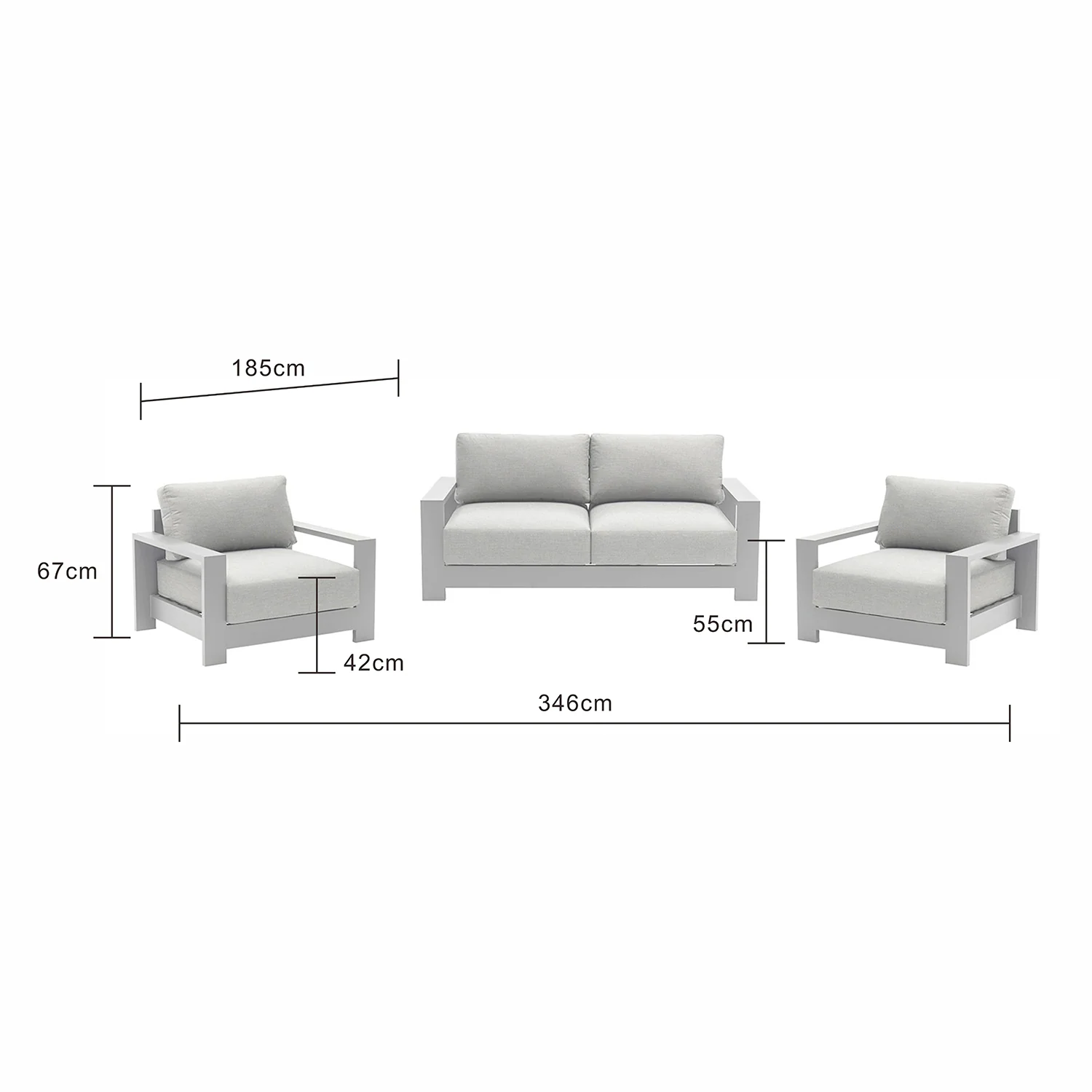 Skyline 4 Seater Outdoor Aluminium Lounge Setting - Image 9