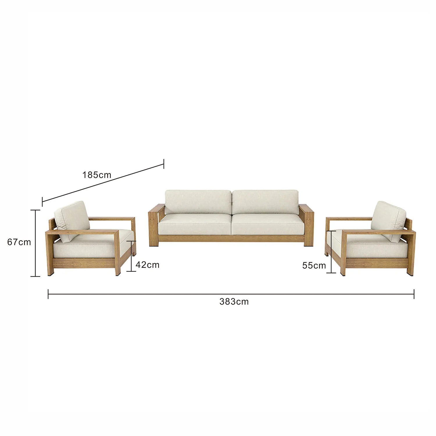 Skyline 5 Seater Outdoor Aluminium Lounge Setting - Image 14
