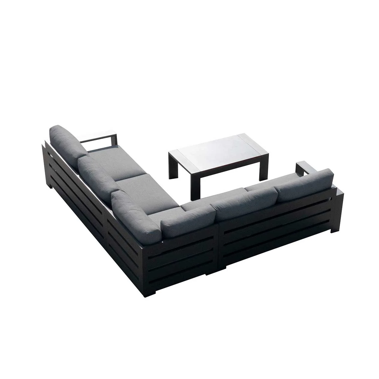 Skyline 5 Seater Outdoor Aluminium Modular Lounge with Coffee Table Setting - Image 4